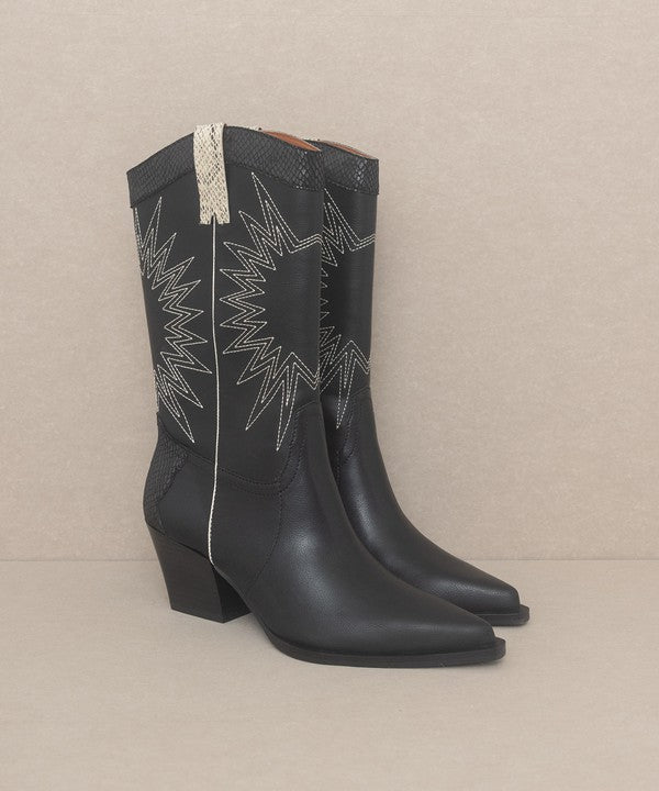 Paneled Cowboy Boots