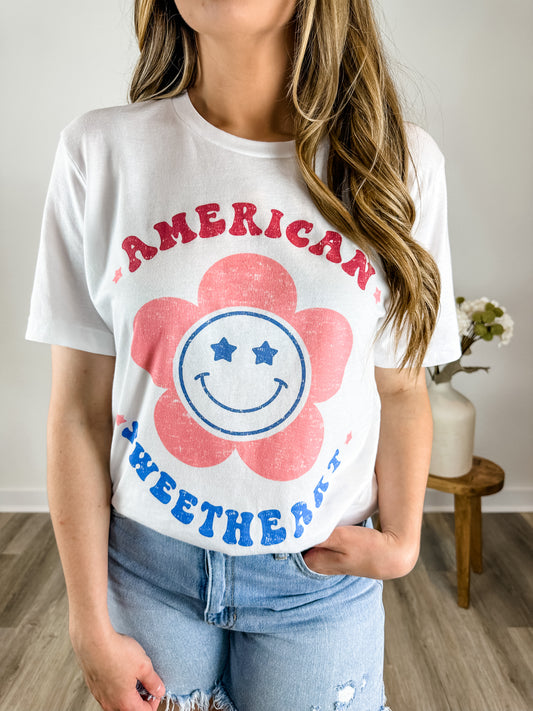 American Sweetheart Graphic Tee in White