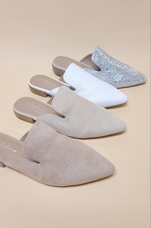 Pointed Toe Slip On Mules