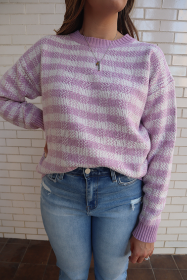Lavender Checkered Sweater